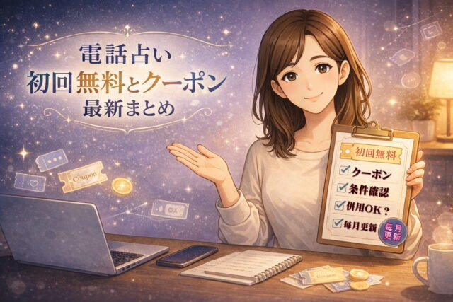 電話占いの初回無料とクーポン最新まとめ|失敗しない適用条件と併用ルール【毎月更新】