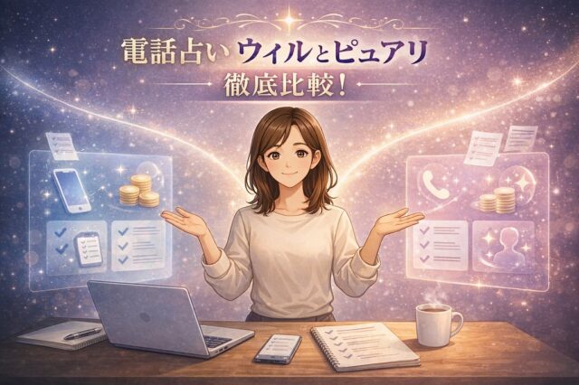 電話占いウィルとピュアリを徹底比較！当たる占い師が多いのはどっち？料金・特典・在籍数・得意分野を5軸で検証して驚きの結果に