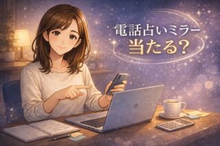 電話占いミラーの料金や通話料と支払い方法を確認しながら復縁相談を安心して始める準備をする早川かなえのイラスト