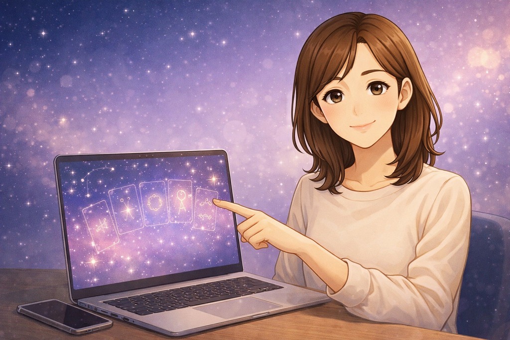 電話占いヴェルニが初心者でも安心して試しやすい理由を解説する編集長・早川かなえのアニメ風イラスト