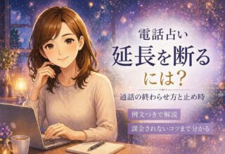 初回無料の電話占いで延長を断る方法や通話の終わらせ方を初心者向けにやさしく解説するイメージ画像