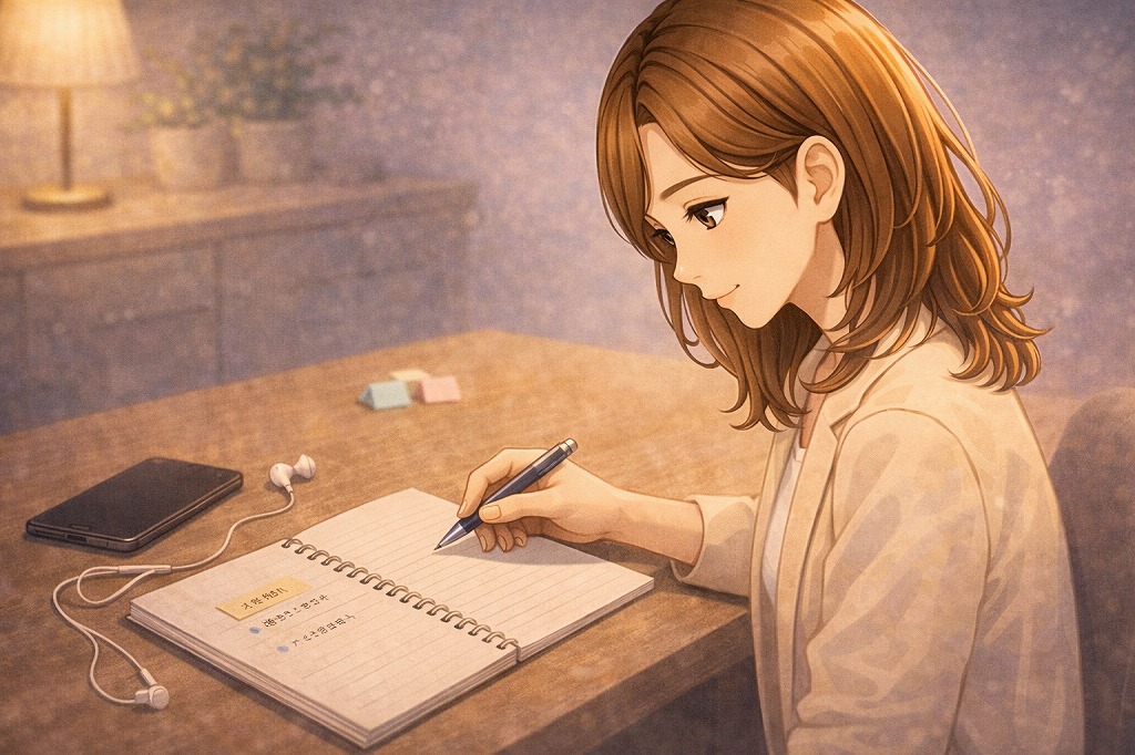 電話占いでイヤホンとスピーカーどっちが使いやすいかを聞き取りやすさとメモのしやすさで比較整理する早川かなえのイメージ