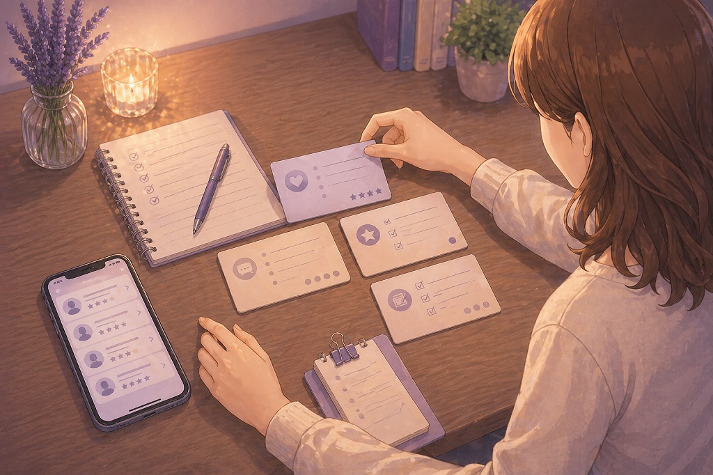 電話占いマディアの口コミ評判を先生選びの材料として比較メモで整理している早川かなえのイメージ