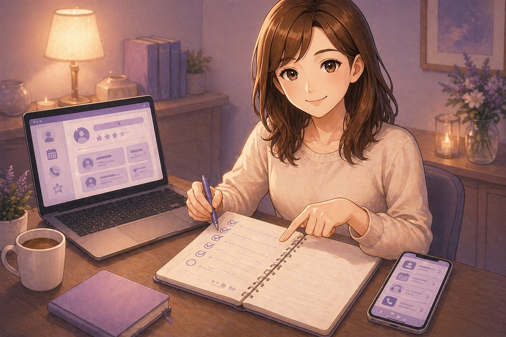 初回特典を使う前の流れや確認ポイントをチェックリストで案内している早川かなえのイメージ