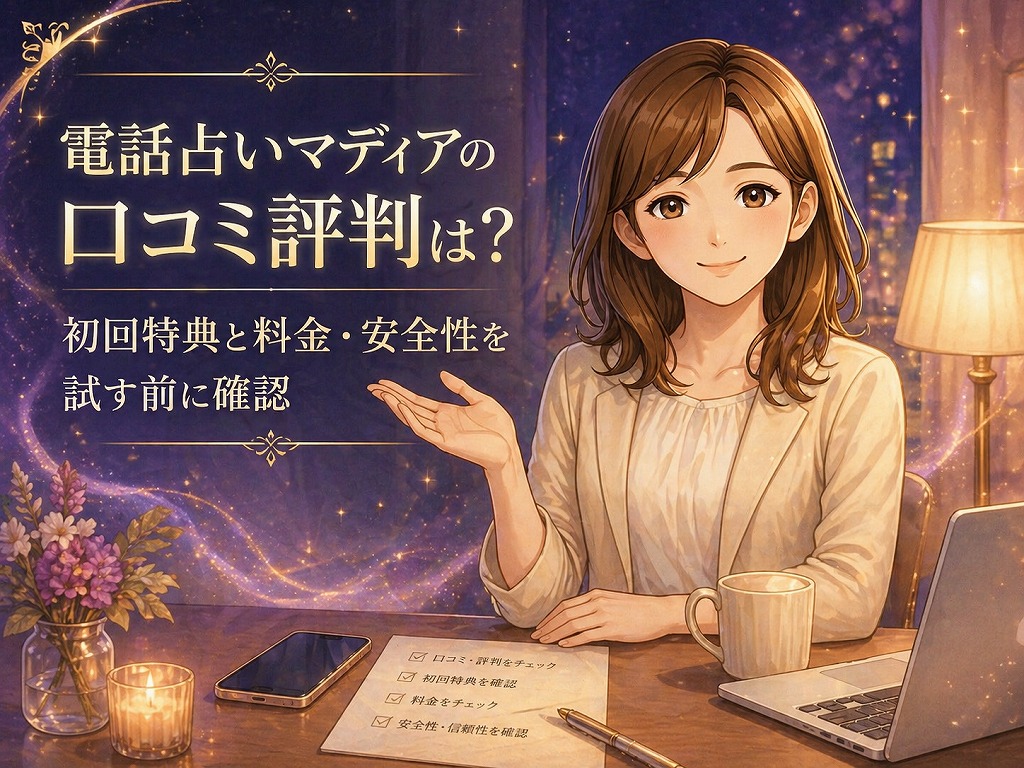 電話占いマディアの口コミ評判や料金安全性を確認しながら案内する早川かなえのアイキャッチ画像