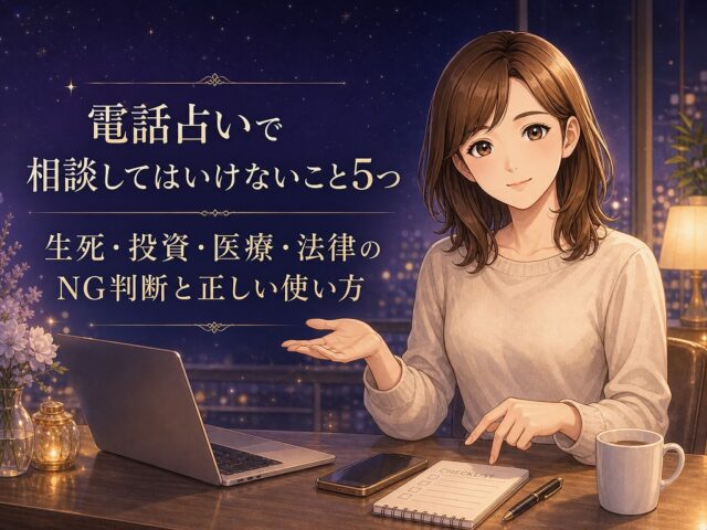 電話占いで相談してはいけないこと5つ｜生死・投資・医療・法律のNG判断と正しい使い方