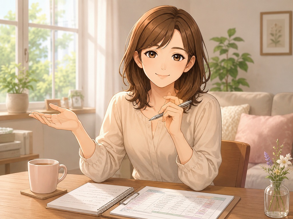 電話占いの課金と家計の苦しさを落ち着いて見直すために依存サインとやめどきを整理する早川かなえのアニメ風イラスト