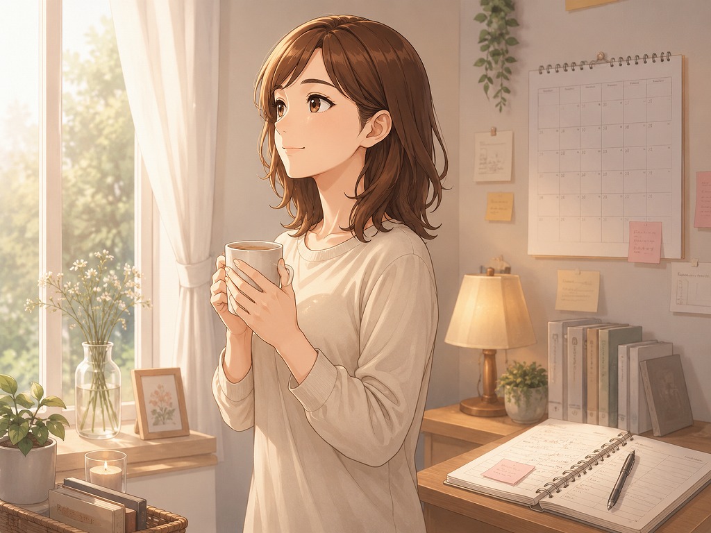 電話占いをやめるべきタイミングを家計と心の余裕から考える早川かなえのアニメ風イラスト