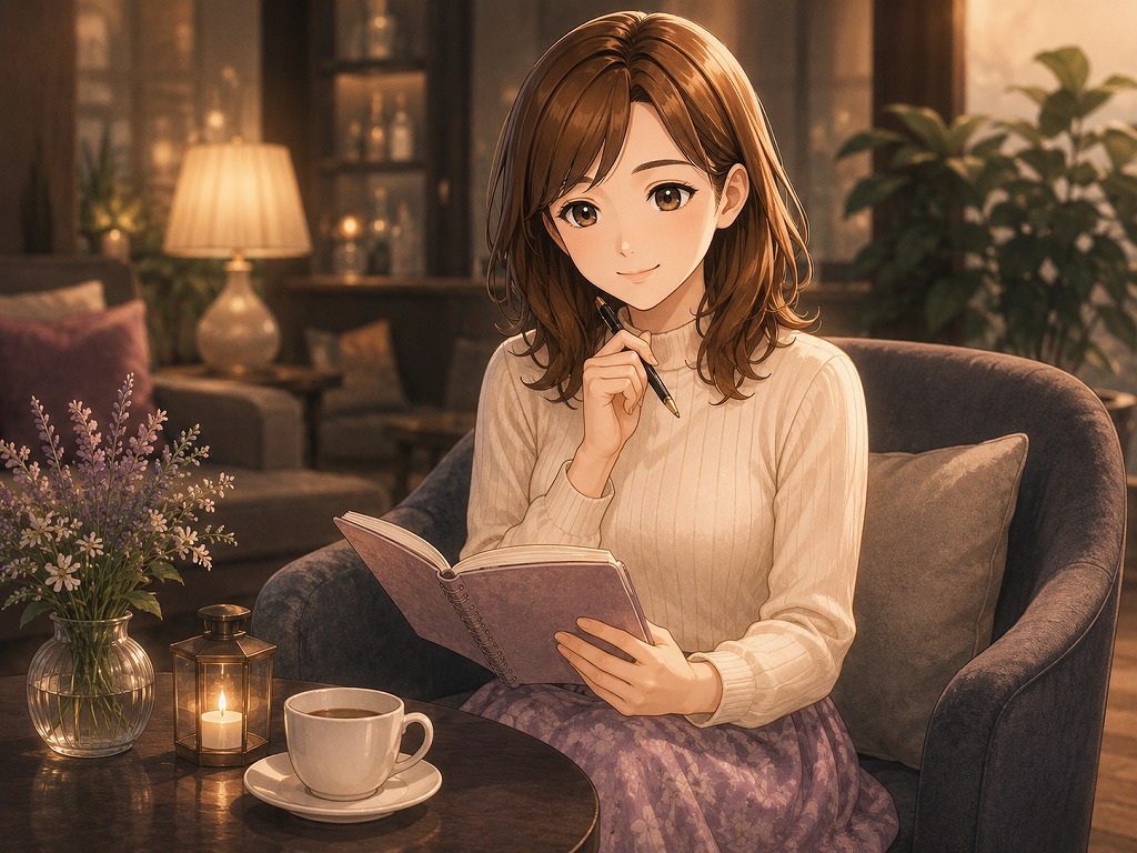 電話占いを再開する時の安心できるサービス選びを案内する早川かなえのアニメ風イラスト