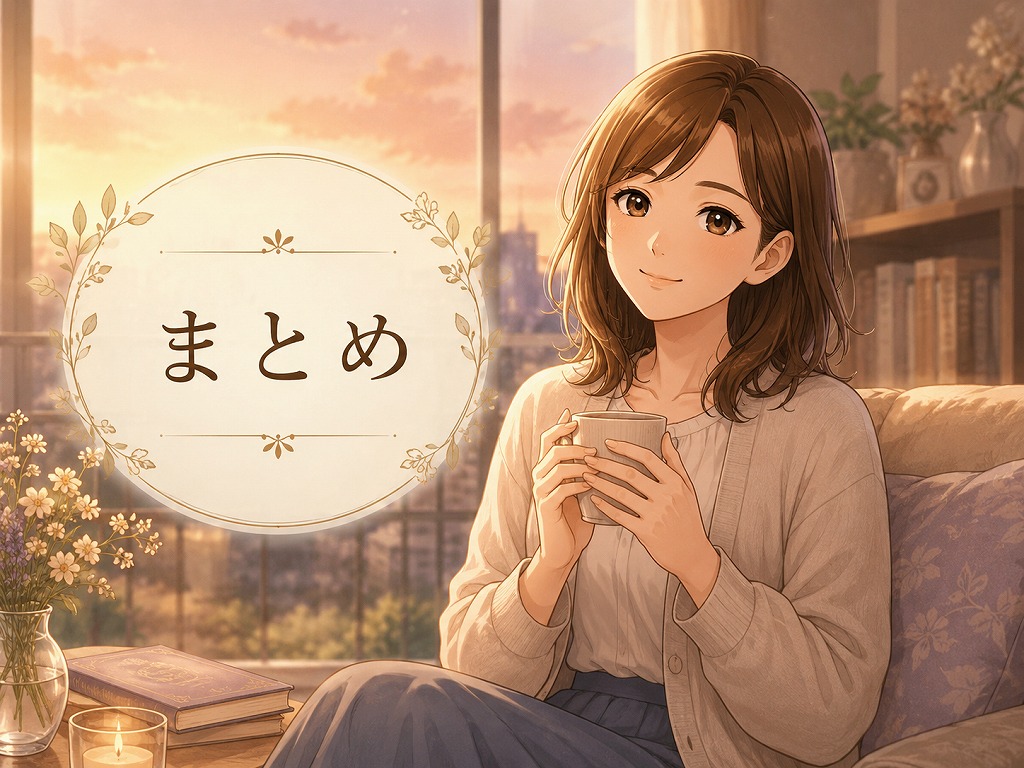 電話占いとの向き合い方や使いすぎ防止について、やさしく整理しながら締めくくる編集長・早川かなえのまとめイメージ画像