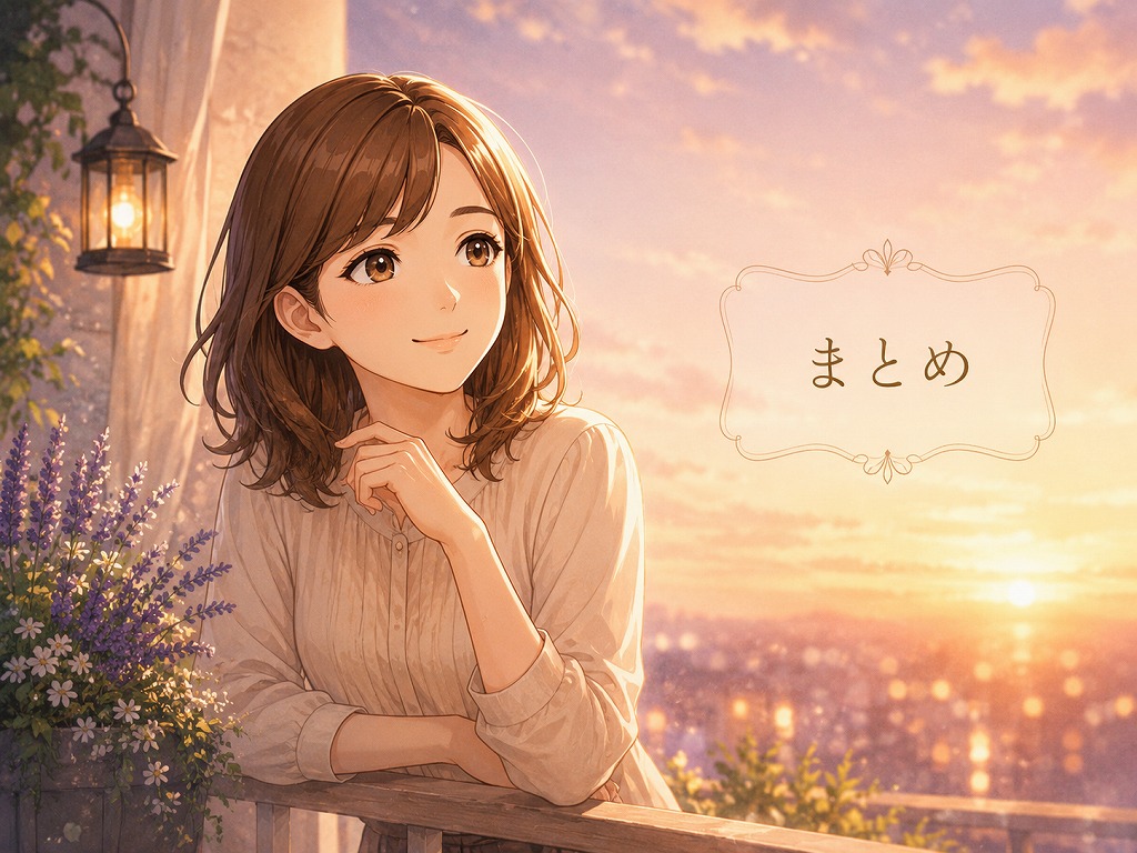 復縁相談との向き合い方をやさしく締めくくり前向きな気持ちへ導く早川かなえのアニメ風イラスト