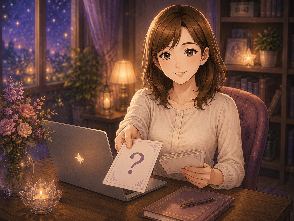 電話占いの占い師選びでよくある疑問や不安を分かりやすく解説する早川かなえのイラスト