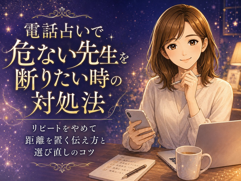 早川かなえが電話占いで危ない先生を断る方法と距離の置き方や先生の選び直し方を案内するイメージ