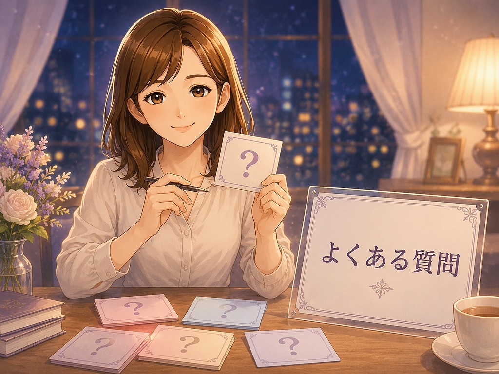 電話占いのatone後払いに関する疑問や不安を整理して分かりやすく解説する編集長・早川かなえのアニメ風イラスト