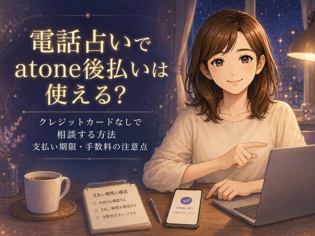 電話占いでatone後払いは使える？クレジットカードなしで相談する方法と支払い期限・手数料の注意点【atoneとは？】