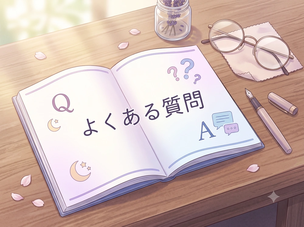 電話占いヴェルニで彼の気持ちを相談するときによくある質問をイメージしたアニメ風イラスト
