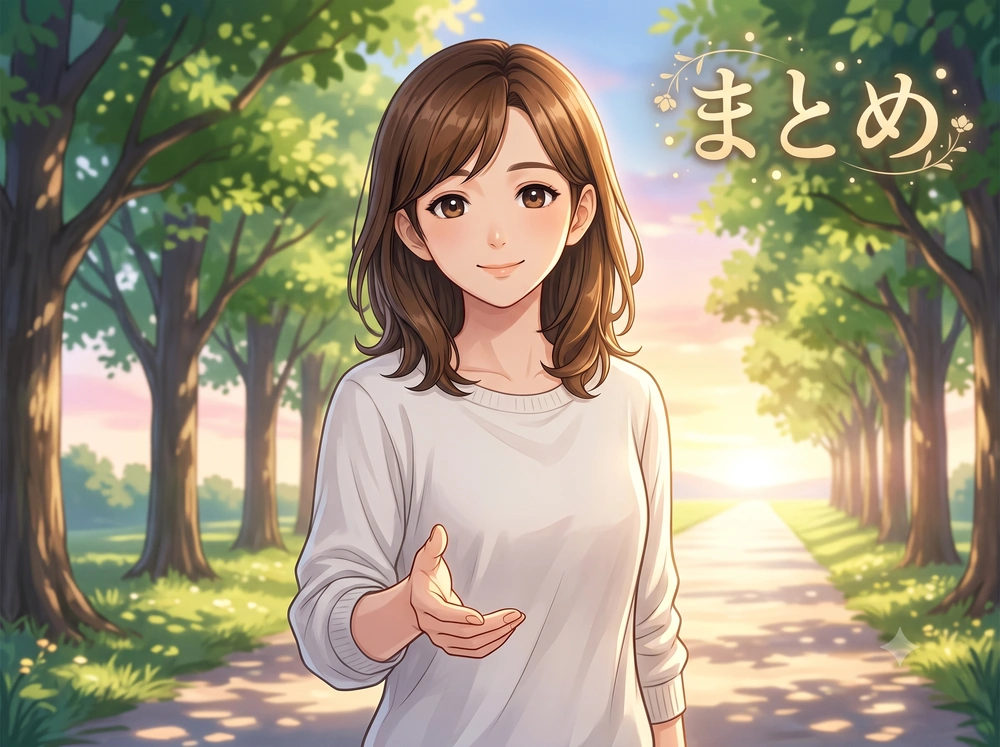早川かなえが電話占いヴェルニで彼の気持ちを相談するときのポイントをまとめとして案内しているアニメ風イラスト