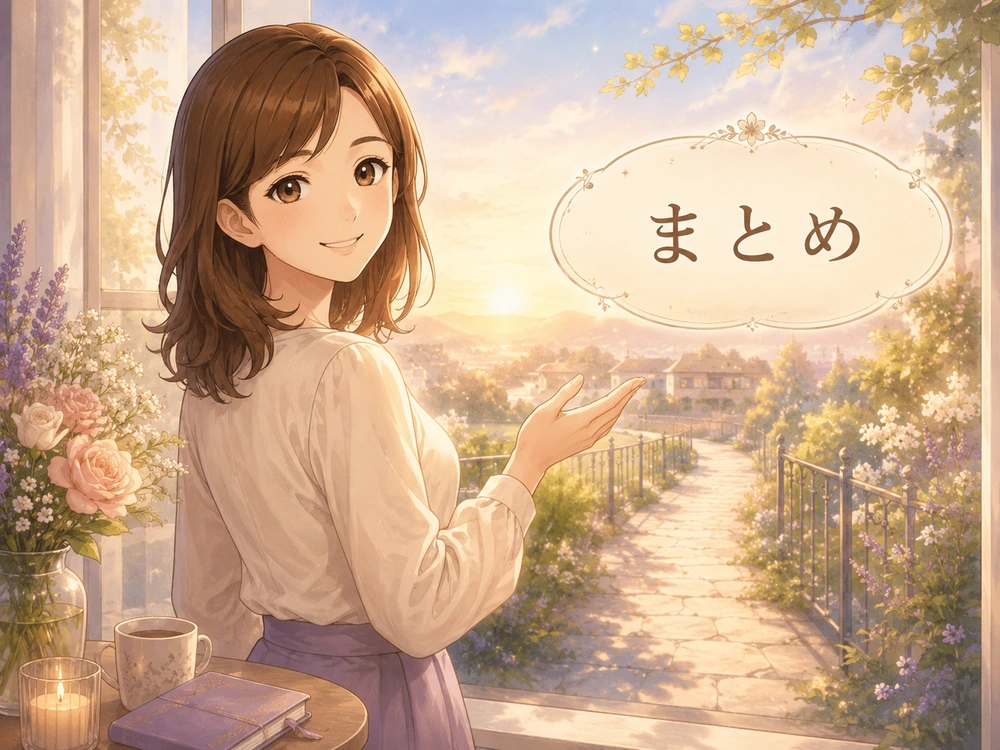 電話占いで泣いてしまった自分を責めず安心して相談できるよう寄り添う編集長・早川かなえのまとめイラスト