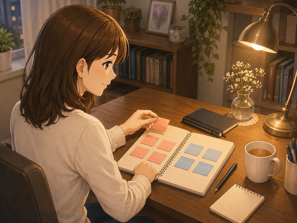 早川かなえが電話占いで相談できる内容と断定できない内容を整理しているアニメ風イラスト