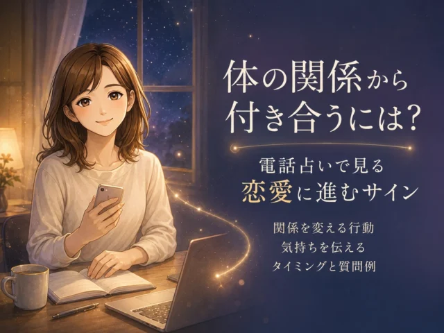 体の関係から付き合うには？電話占いで見る恋愛に進むサイン・関係を変える行動・気持ちを伝えるタイミングと質問例