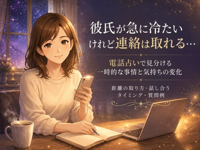 急に冷たくなった彼氏の一時的な事情と気持ちの変化を電話占いで整理する早川かなえのイメージ