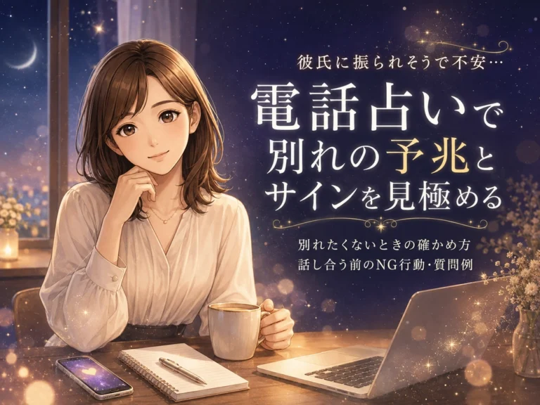 彼氏に振られそうな不安を抱えた早川かなえが、別れの予兆やサインを落ち着いて整理するイメージ画像