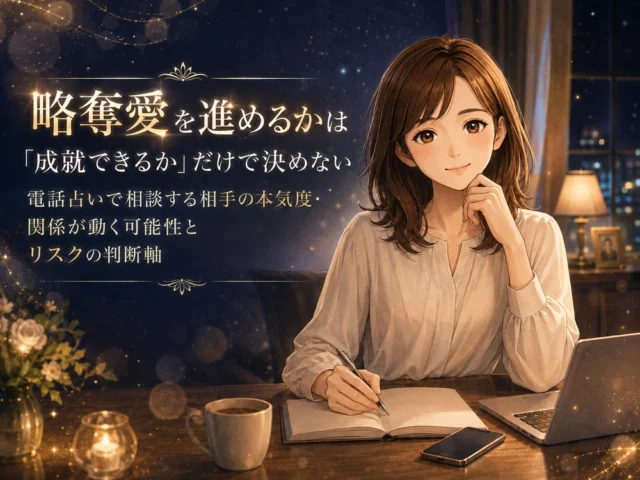略奪愛を進めるかは「成就できるか」だけで決めない｜電話占いで相談する相手の本気度・関係が動く可能性とリスクの判断軸