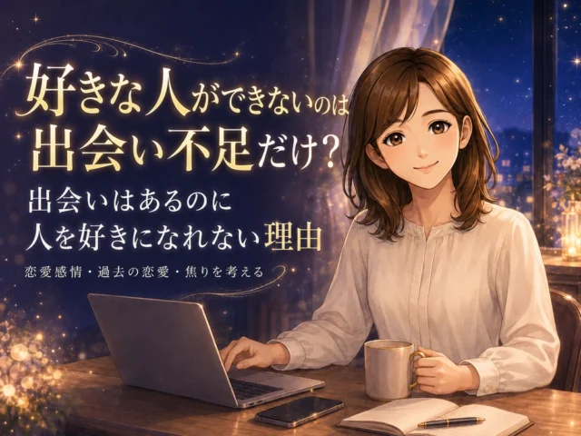 好きな人ができないのは出会い不足だけ？出会いはあるのに人を好きになれない理由を電話占いで考える｜恋愛感情・過去の恋愛・焦り