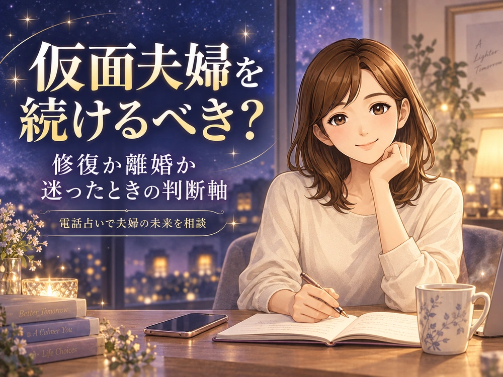 仮面夫婦を続けるべきか迷ったら?修復か離婚かを電話占いで相談|外では普通、家では冷えた夫婦の判断軸