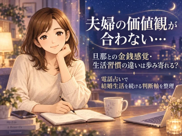 夫婦の価値観が合わない…旦那との金銭感覚・生活習慣の違いは歩み寄れる？電話占いで結婚生活を続ける判断軸を整理