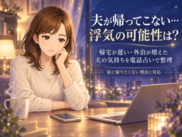 夫が帰ってこない…浮気の可能性は？帰宅が遅い・外泊が増えた夫の気持ちを電話占いで整理｜家に帰りたくない理由と対応