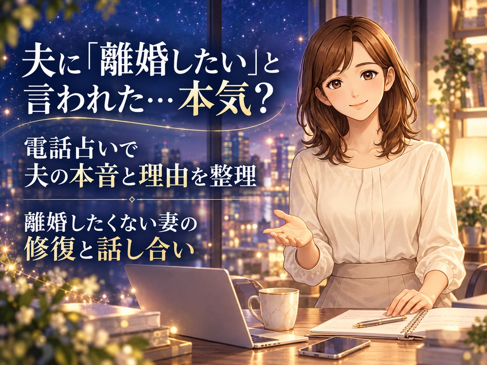 夫に離婚したいと言われた妻に向けて夫の本音や理由と修復の可能性を案内する早川かなえ
