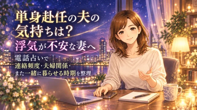 単身赴任の夫の気持ちは？浮気が不安な妻へ｜電話占いで連絡頻度・夫婦関係・将来また一緒に暮らせる時期を整理