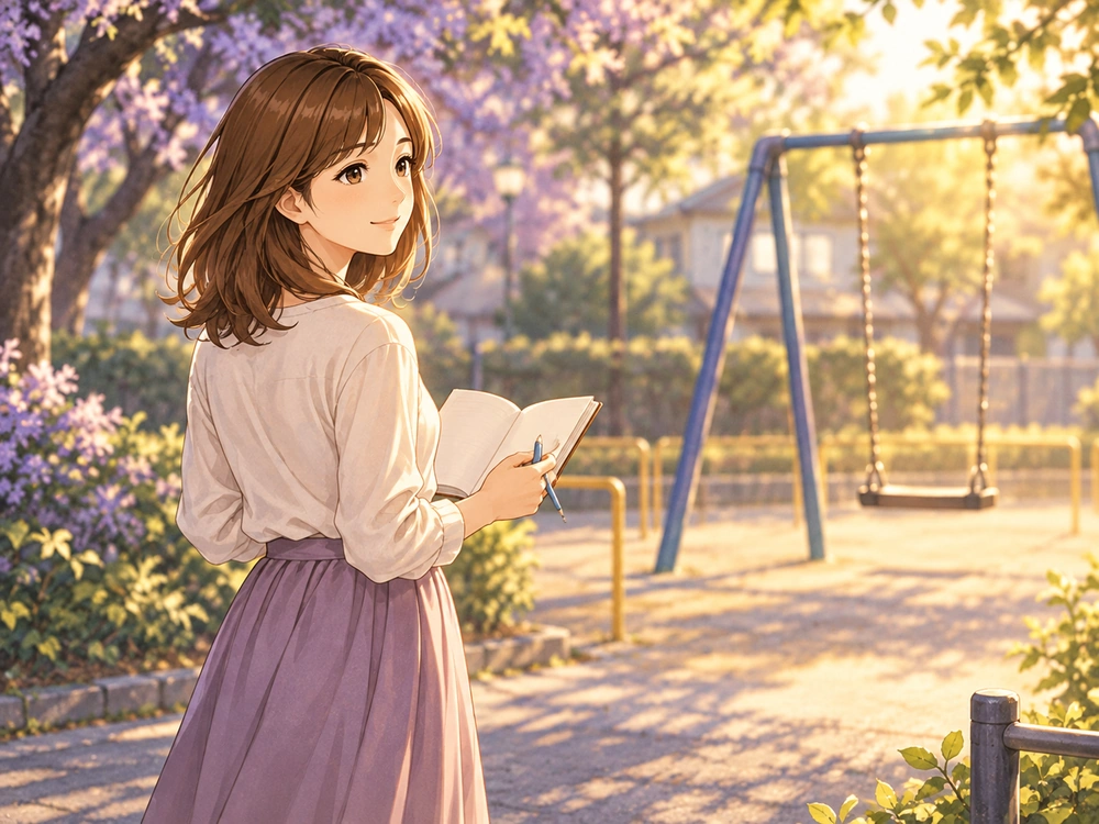子どもの意思を大切にしながら教育方針の判断軸を整理する早川かなえと公園のブランコ