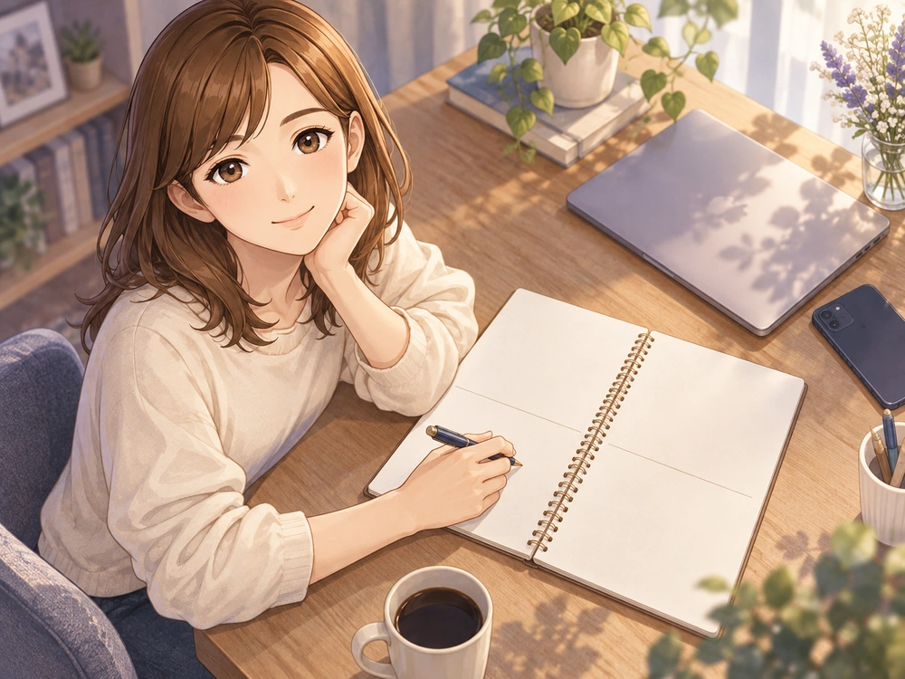 事実・推測・確認したいこと・自分の希望を分ける4枠メモを準備する早川かなえ