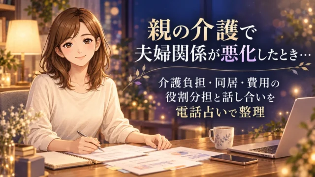 親の介護で夫婦関係が悪化したとき｜介護負担・同居・費用の役割分担と話し合いを電話占いで整理