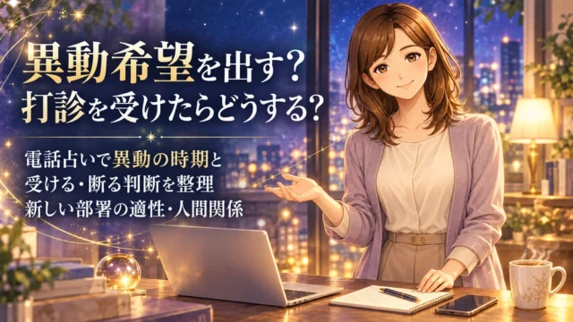 異動希望を出す？打診を受けたらどうする？電話占いで異動の時期と受ける・断る判断を整理｜新しい部署の適性・人間関係