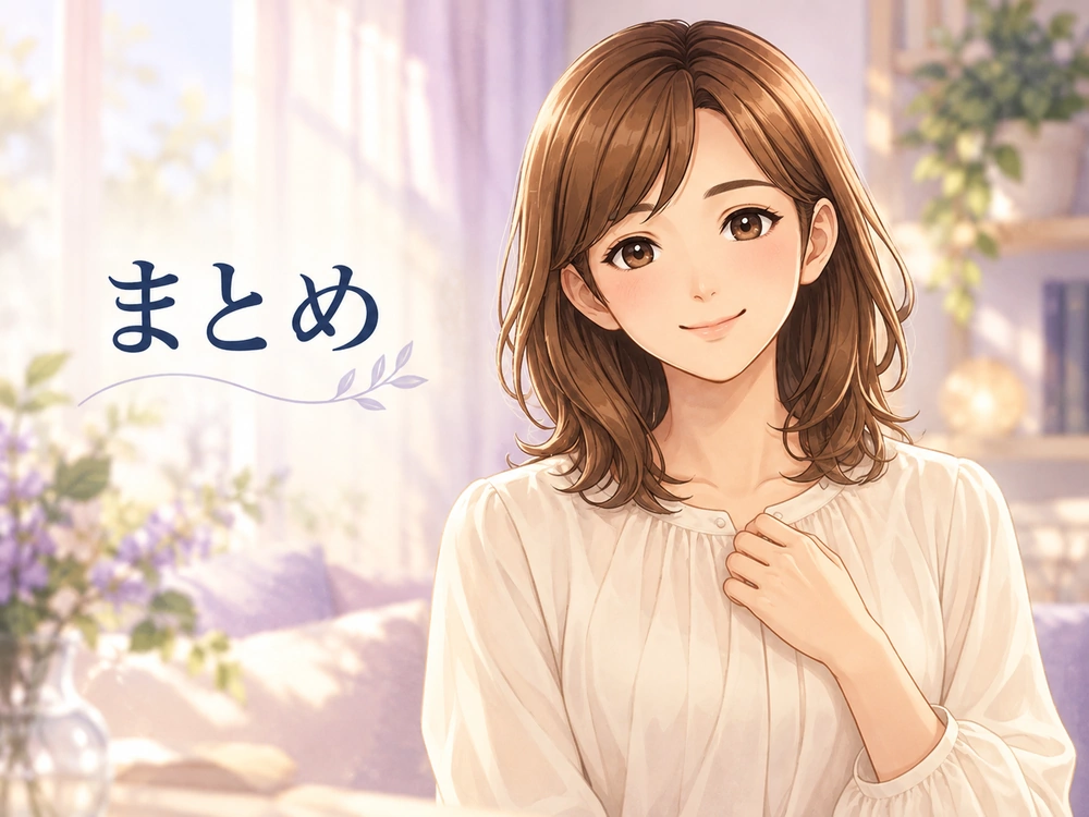 昇進するかどうかを自分の希望と現実の条件から考える読者に、穏やかな笑顔で寄り添う早川かなえ。
